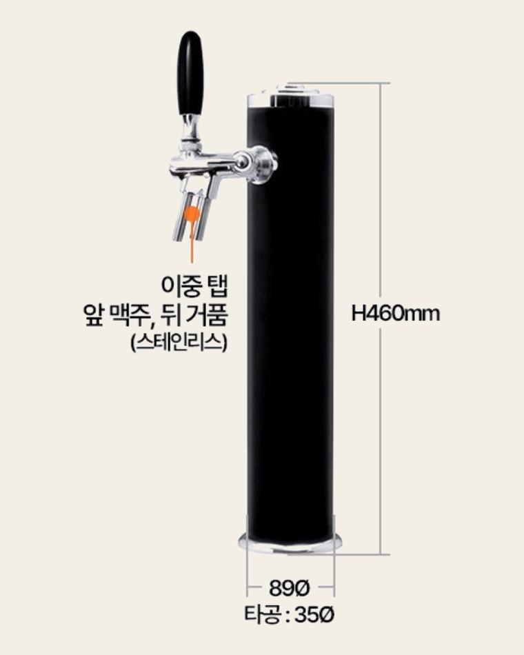 생맥주 디스펜서 타워 치수